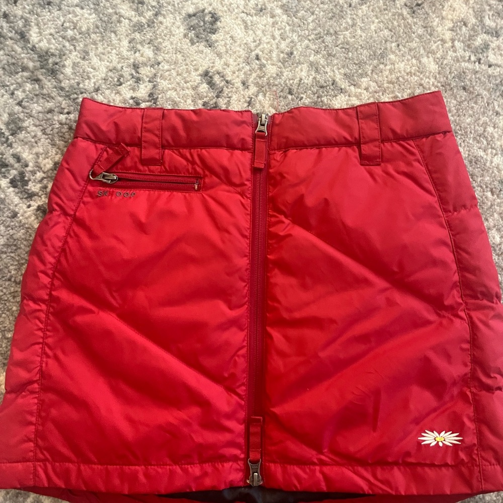 Skhoop Red Quilted Mini Skirt